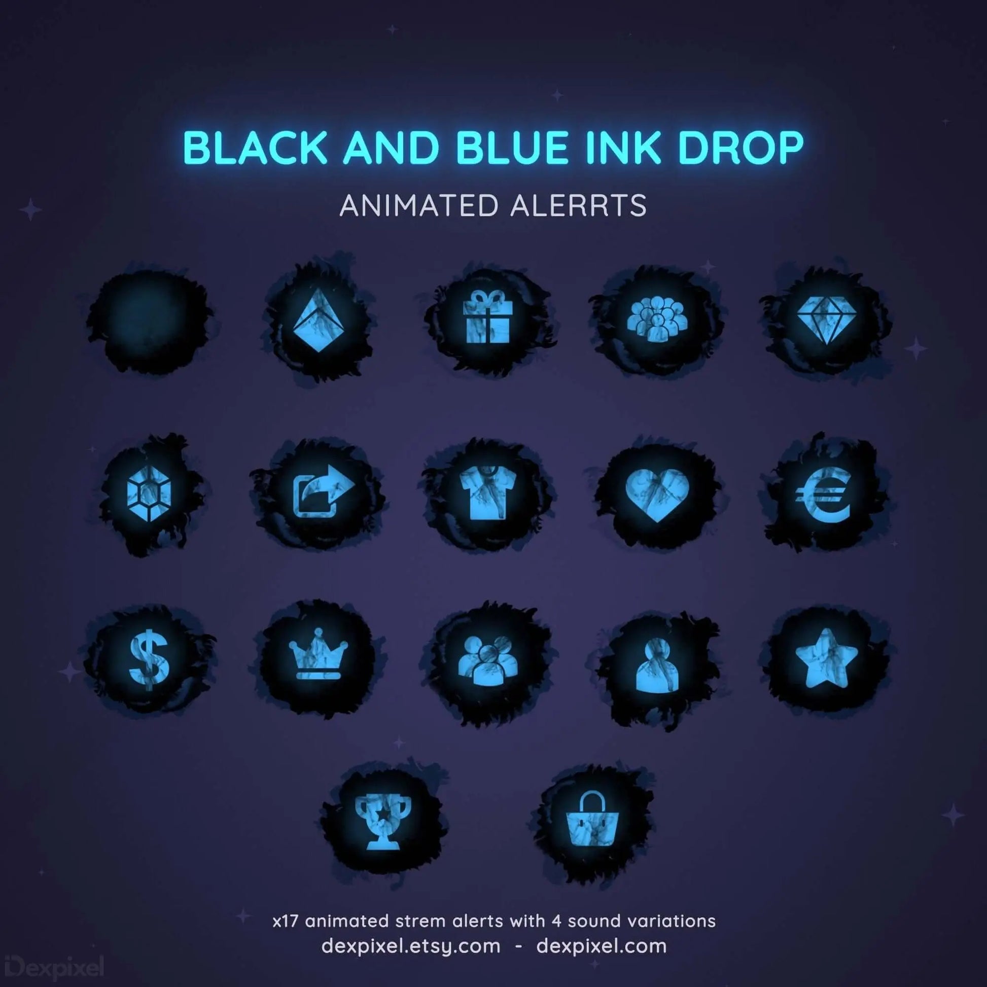 animated twitch notification alerts ink drop