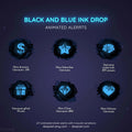 black blue ink drop animated stream alerts