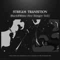 Black and white fire stream transition.