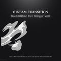 Black and white fire stinger stream transition.