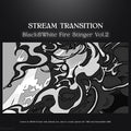 Black and white fire stinger stream transition.