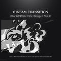 Black and white fire stinger stream transition.