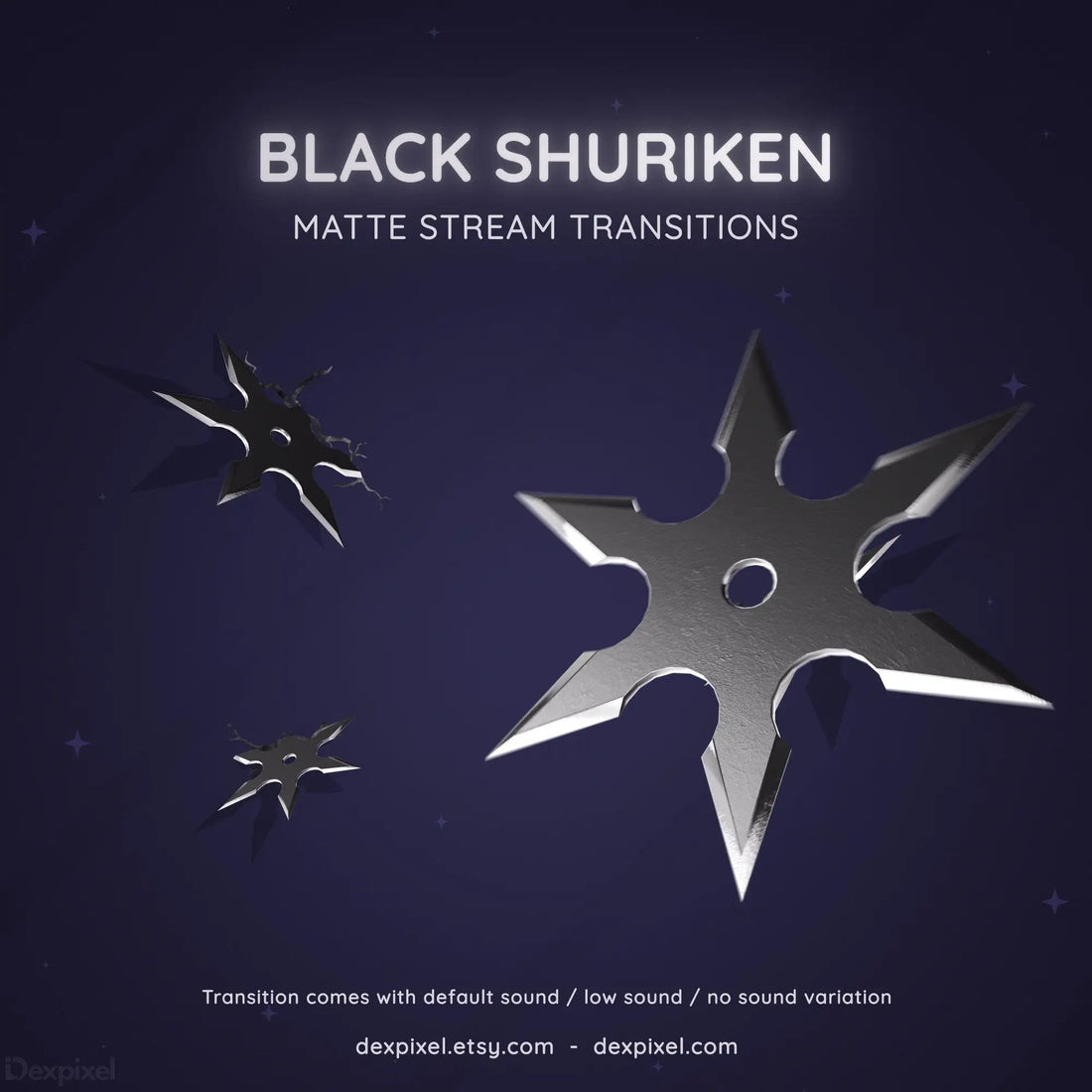 black shuriken ninja matte stream transition
