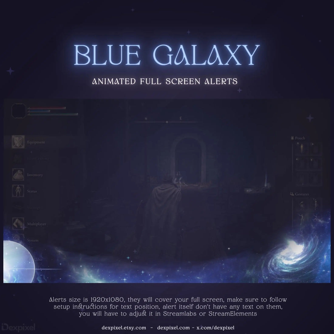 Blue Galaxy Nebula Animated Stream Alert