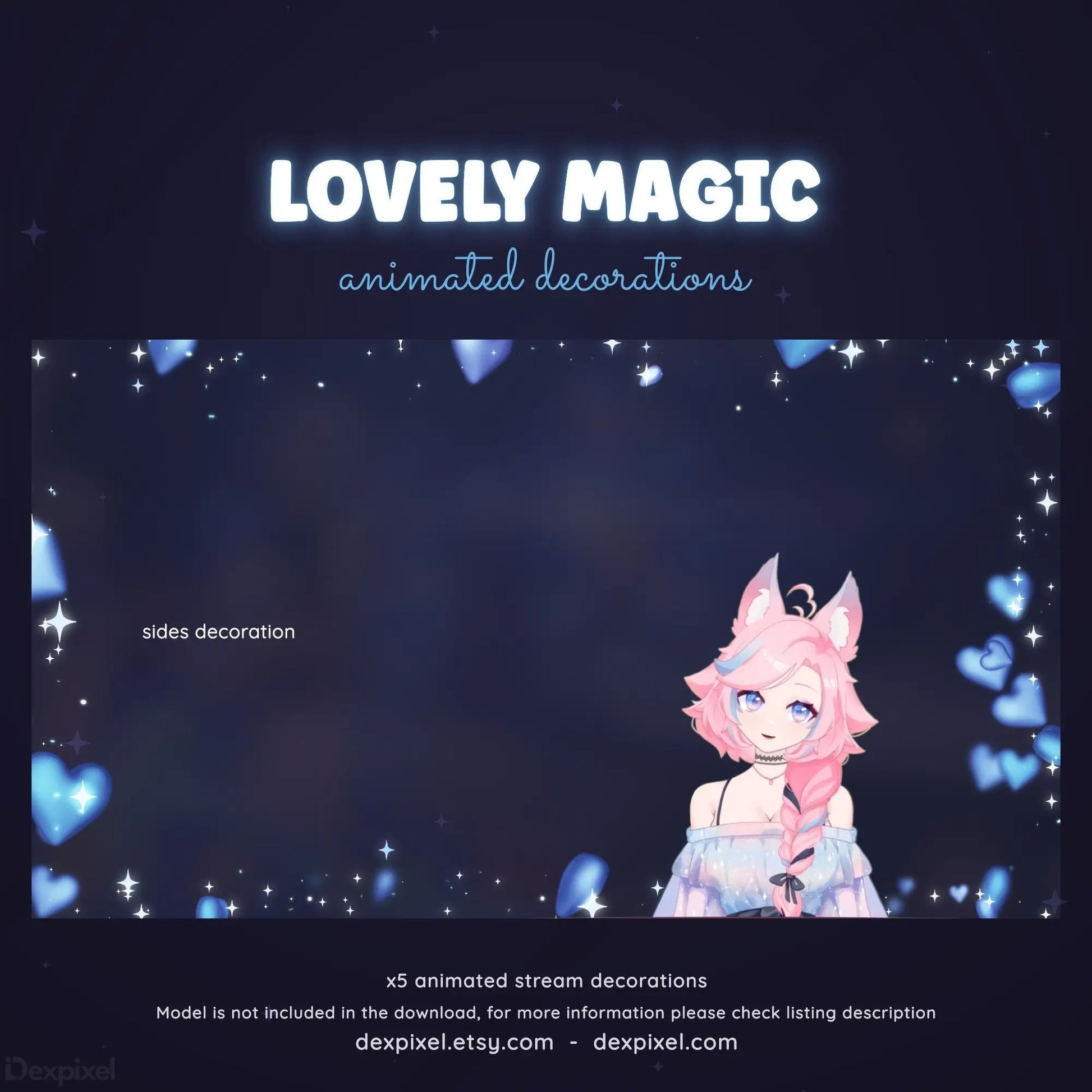 twitch floating hearts stream decor