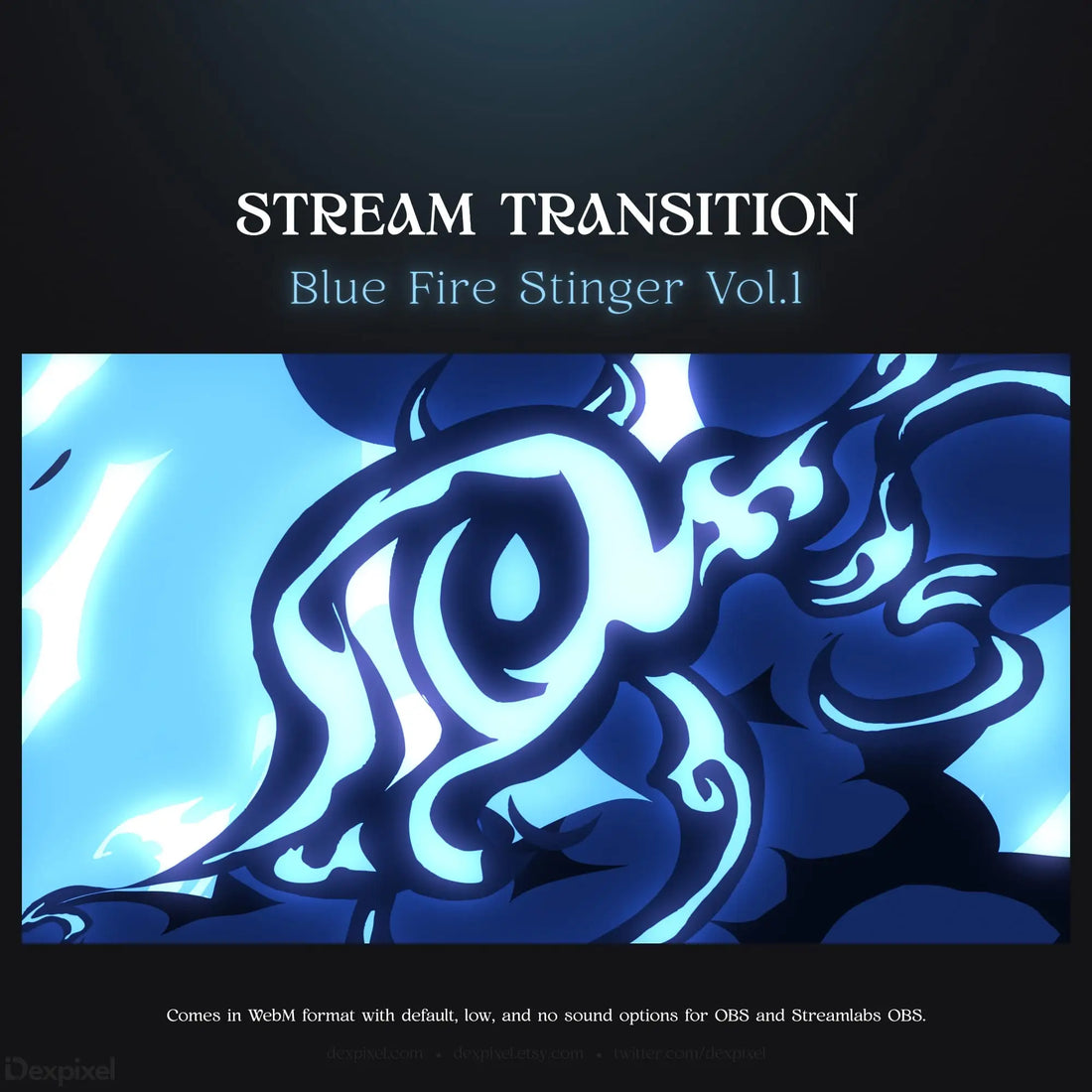 Blue fire stream transition.