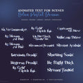 Collection of blue purple dream animated text overlays in a celestial pastel style