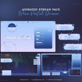Stream overlay pack with blue pastel design elements for a dreamy animated experience