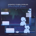 Animated VTuber overlay template featuring a blue purple dream celestial theme