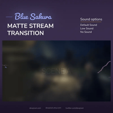 Blue Sakura matte stream transition with sound options.