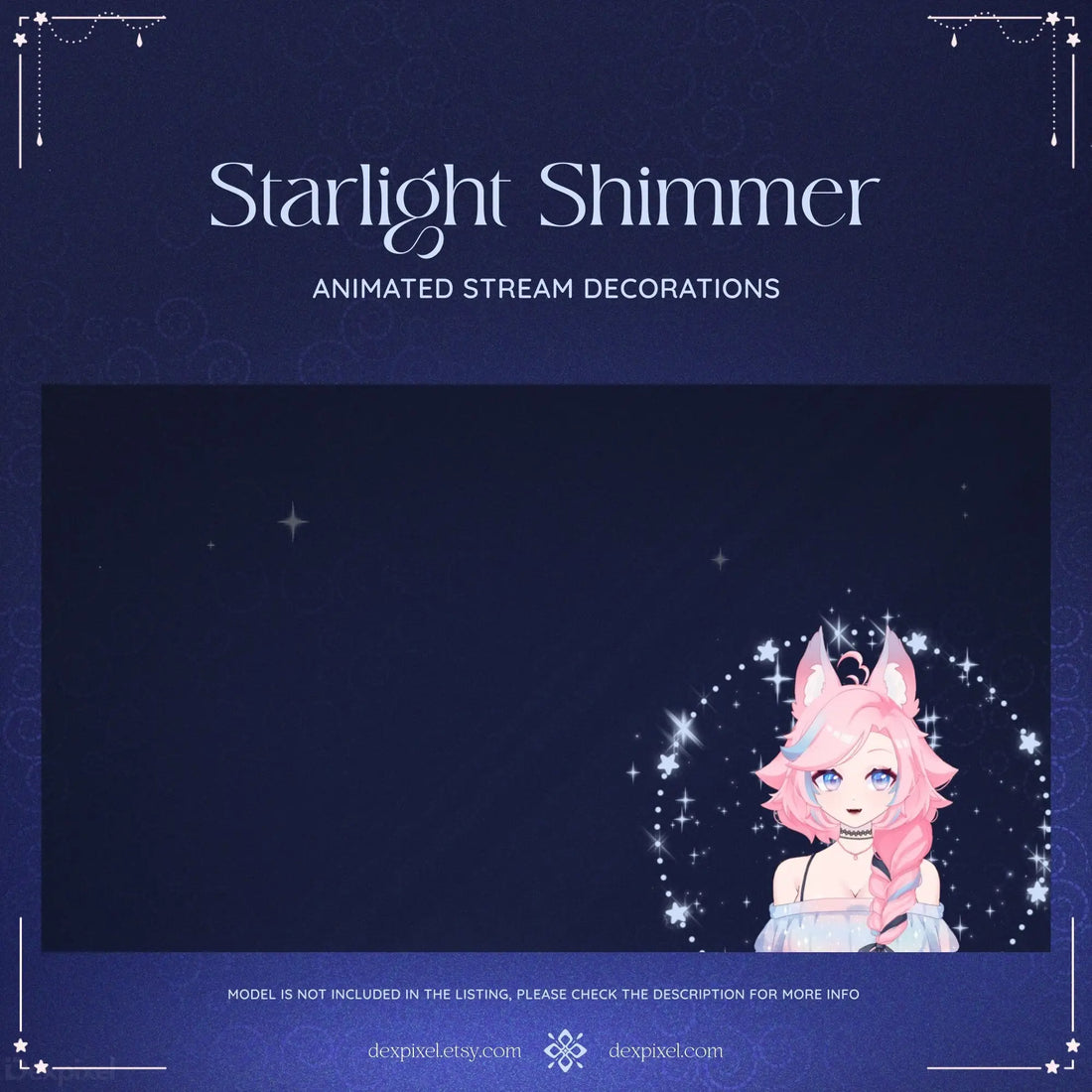 blue starlight shimmer stream decoration