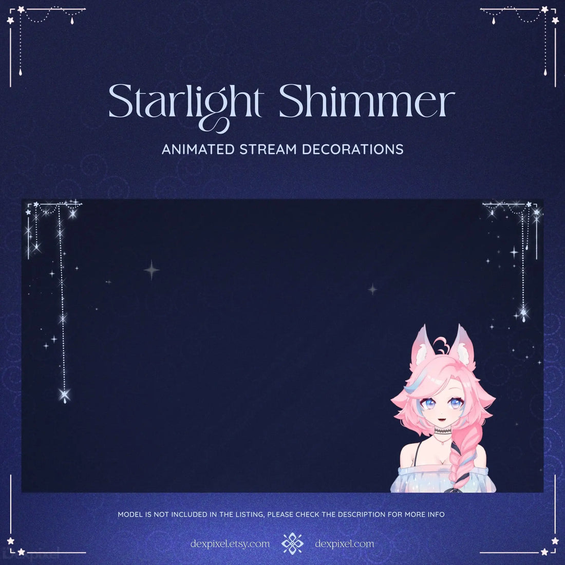 blue starlight shimmer stream decoration
