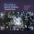 A digital matte stream transition featuring blue wisteria petals and leaves, with sound options.