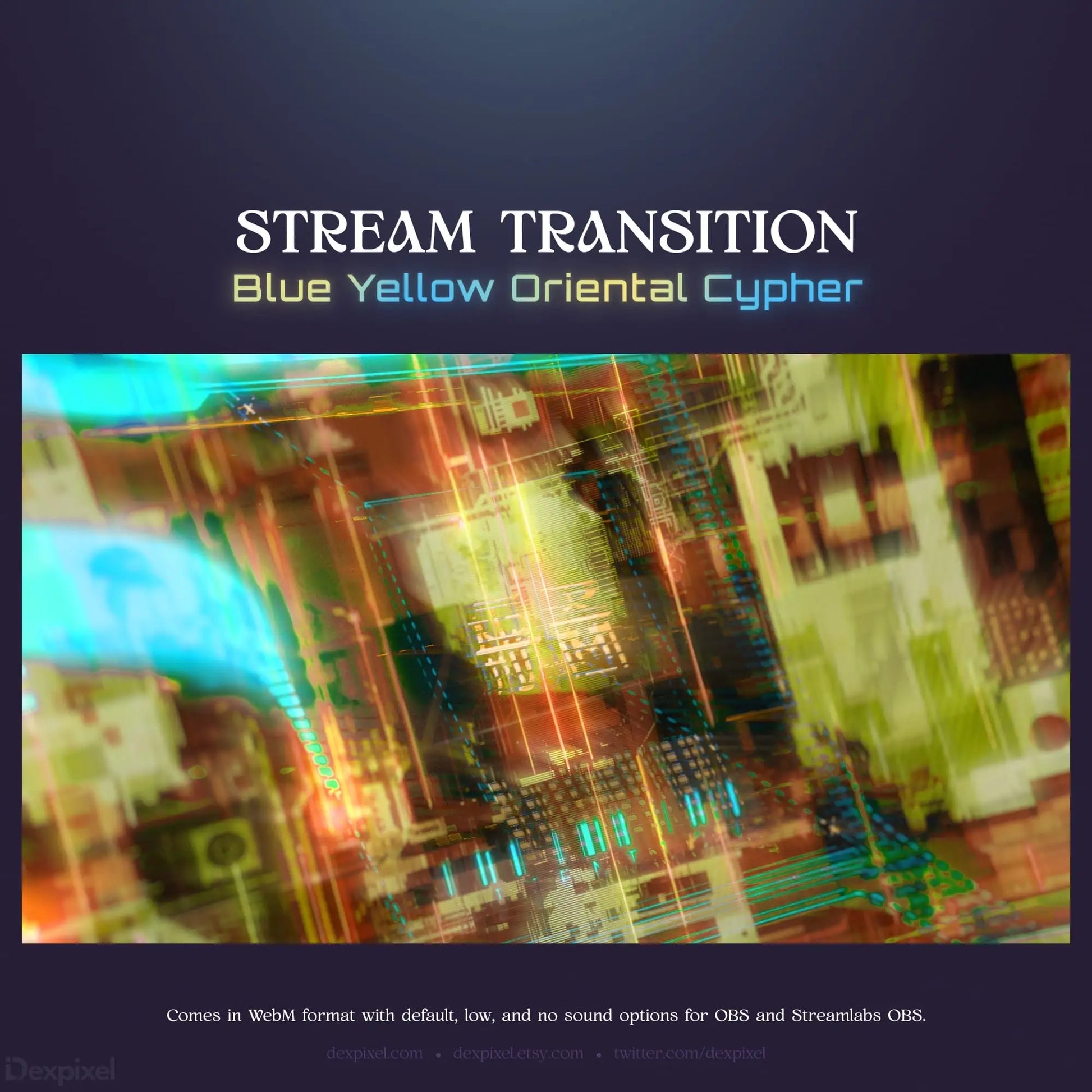 Blue and yellow stream transition.