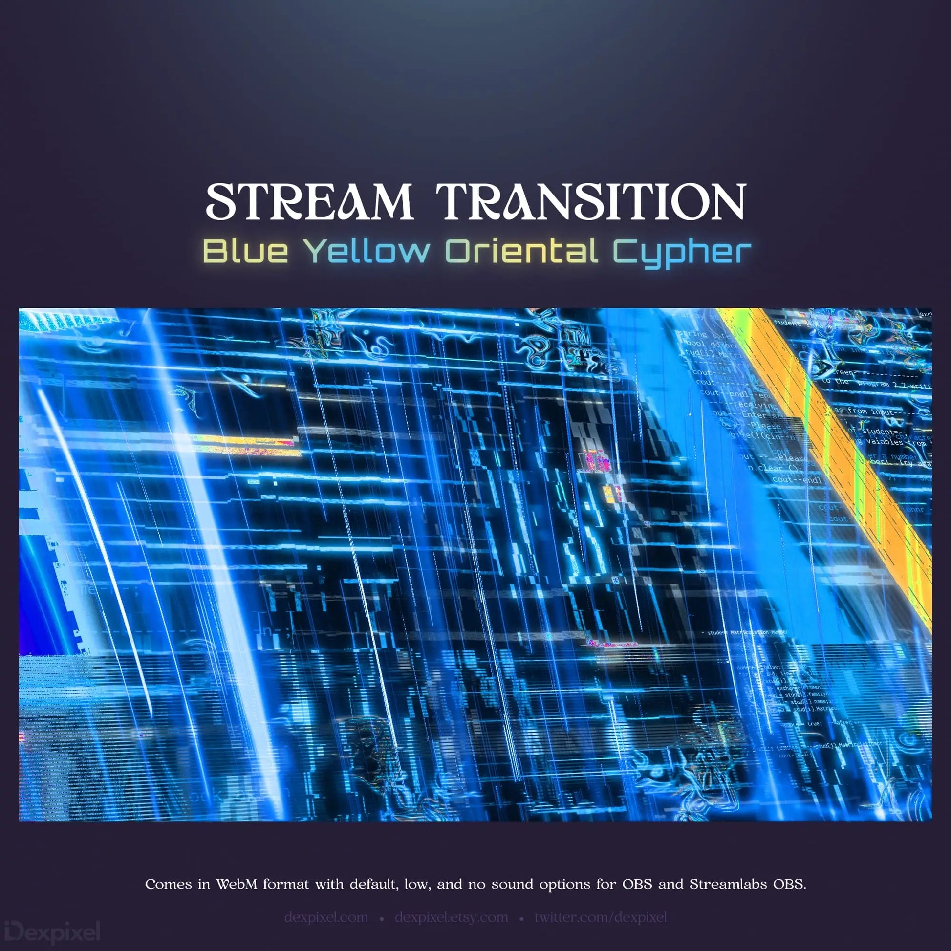 Blue and yellow stream transition.
