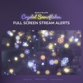 Blue and yellow crystal snowflakes full screen stream alerts