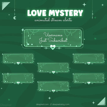 green celestial love mystery animated stream alerts