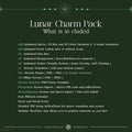 List of included features and contents for a Lunar Charm Pack streaming asset bundle.