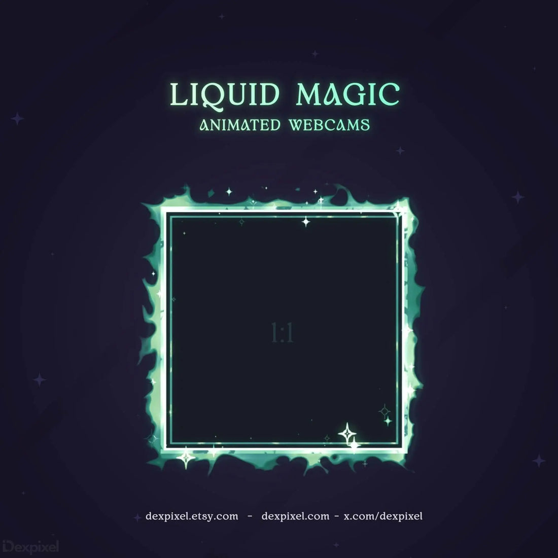 mint green liquid magic stream webcam overlay