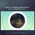 Circular black portal with white ring and stars, part of Green Pastel Dream animated stream transition