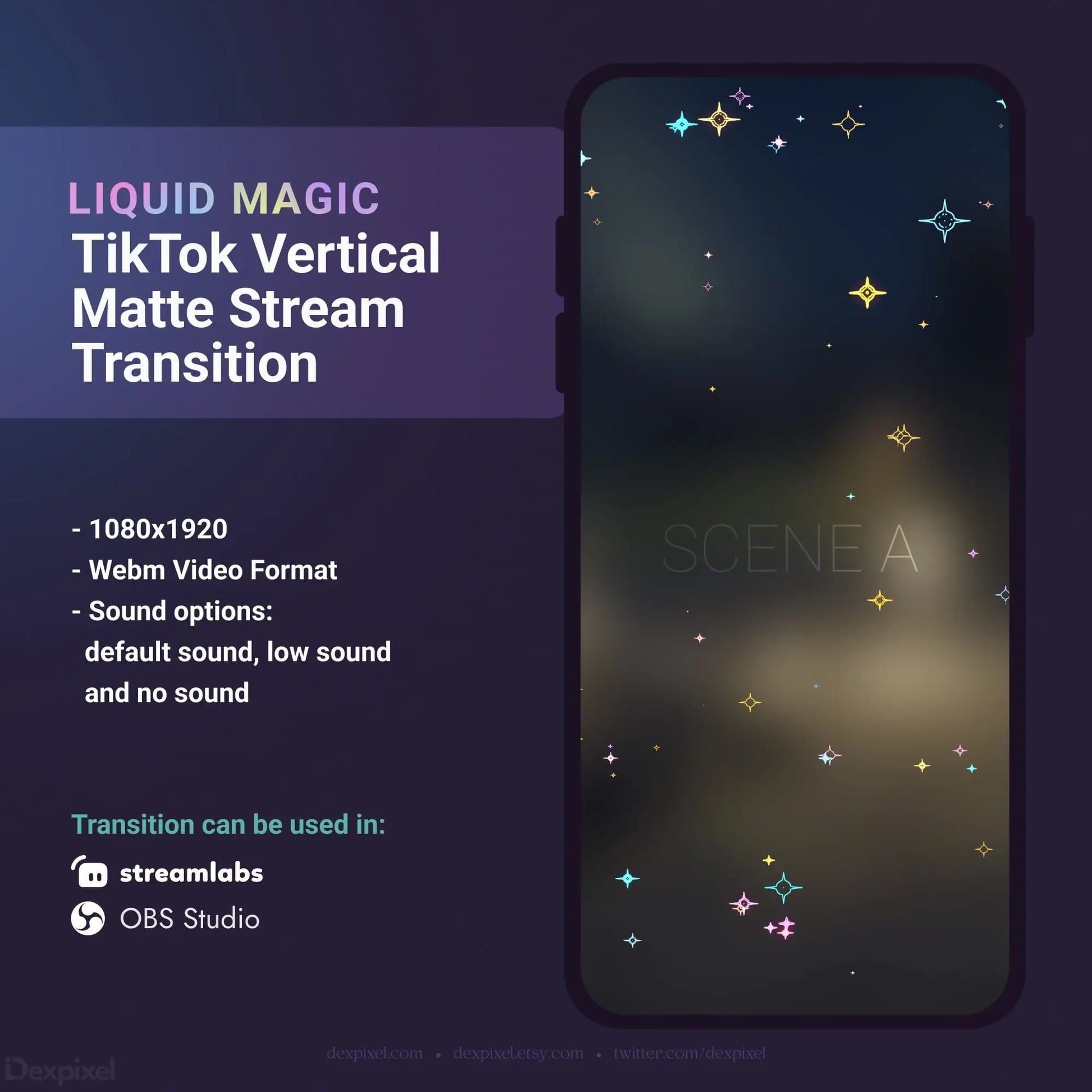 TikTok vertical matte stream transition.