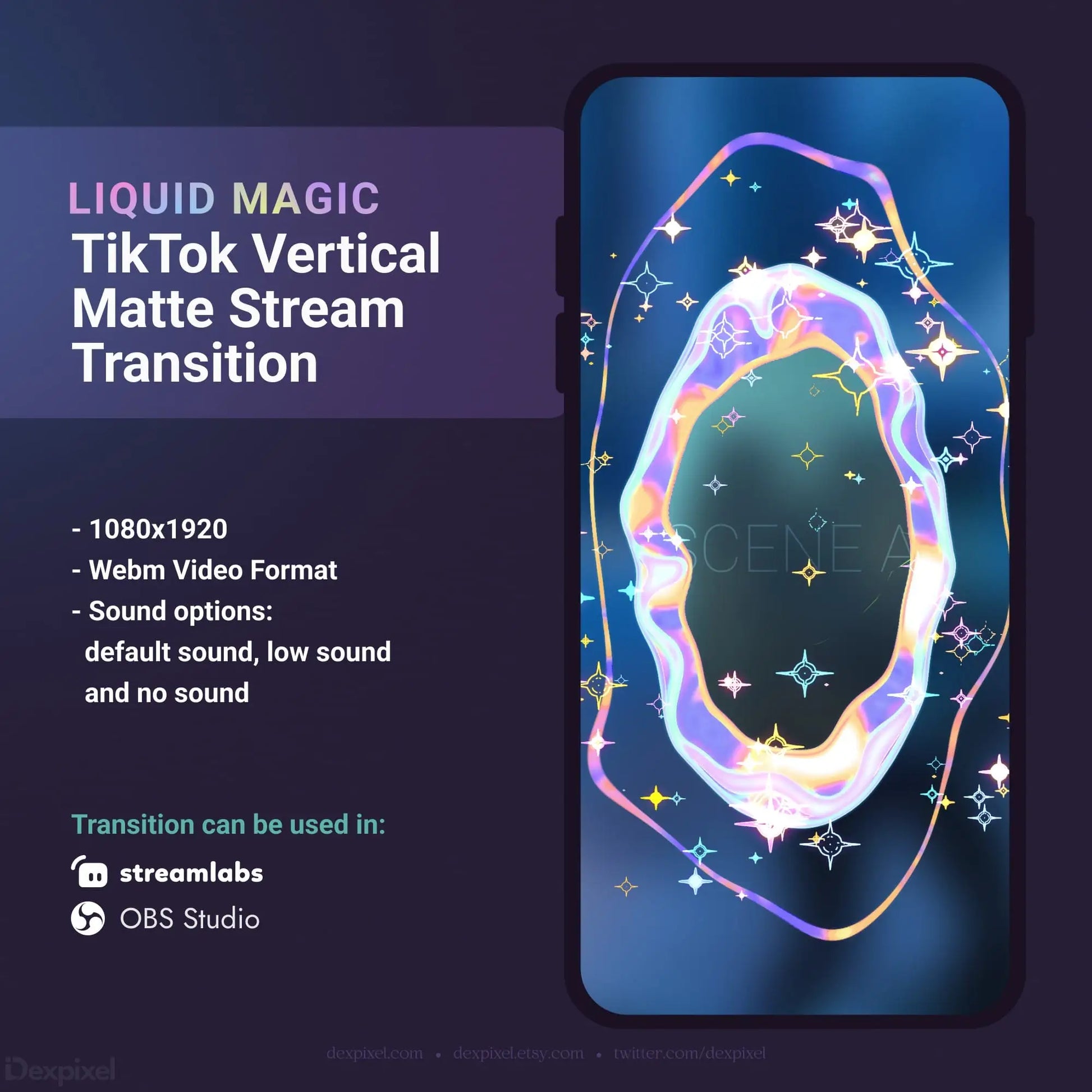 TikTok vertical matte stream transition.