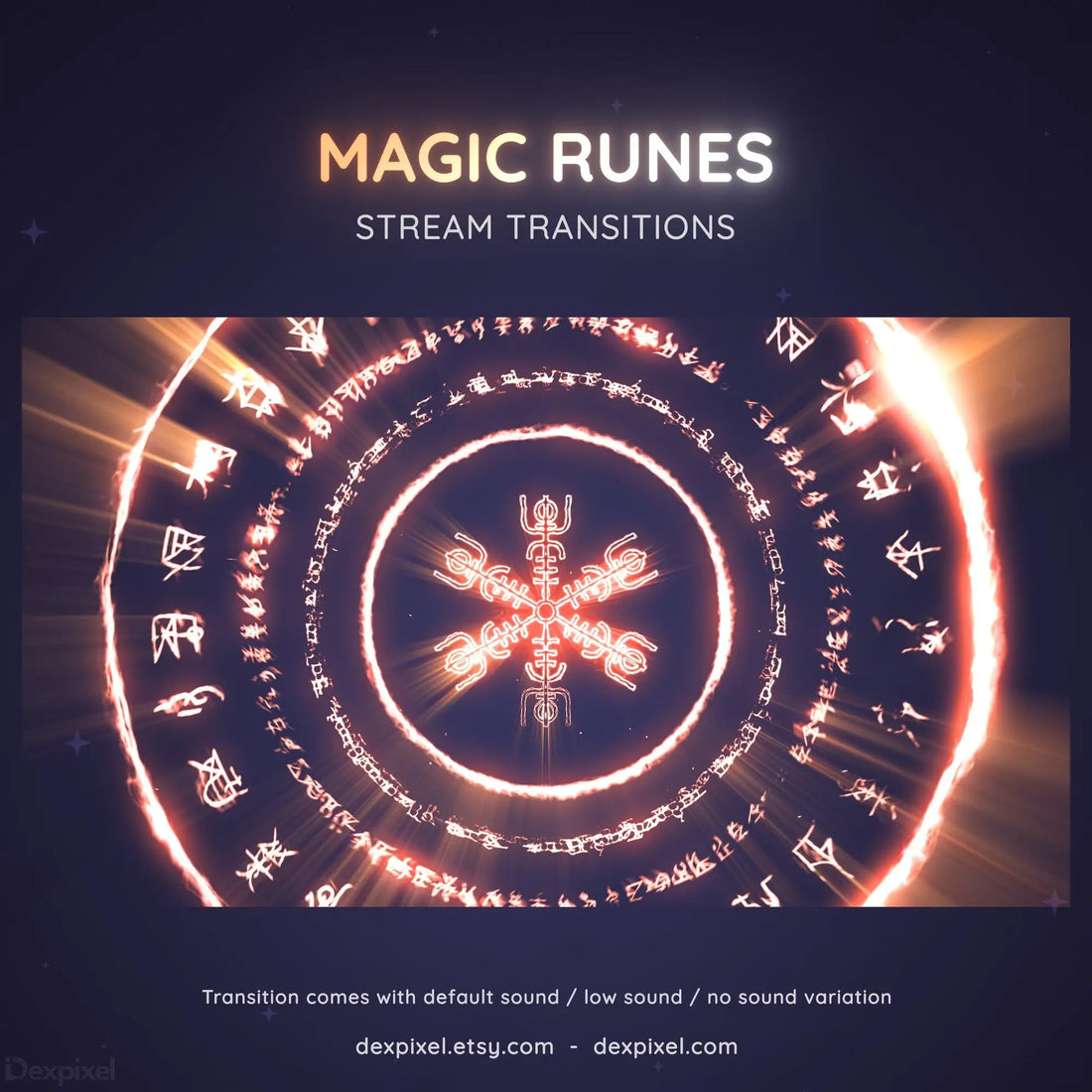 Glowing blue magical rune circle with mystical symbols and a snowflake-like pattern in the center.