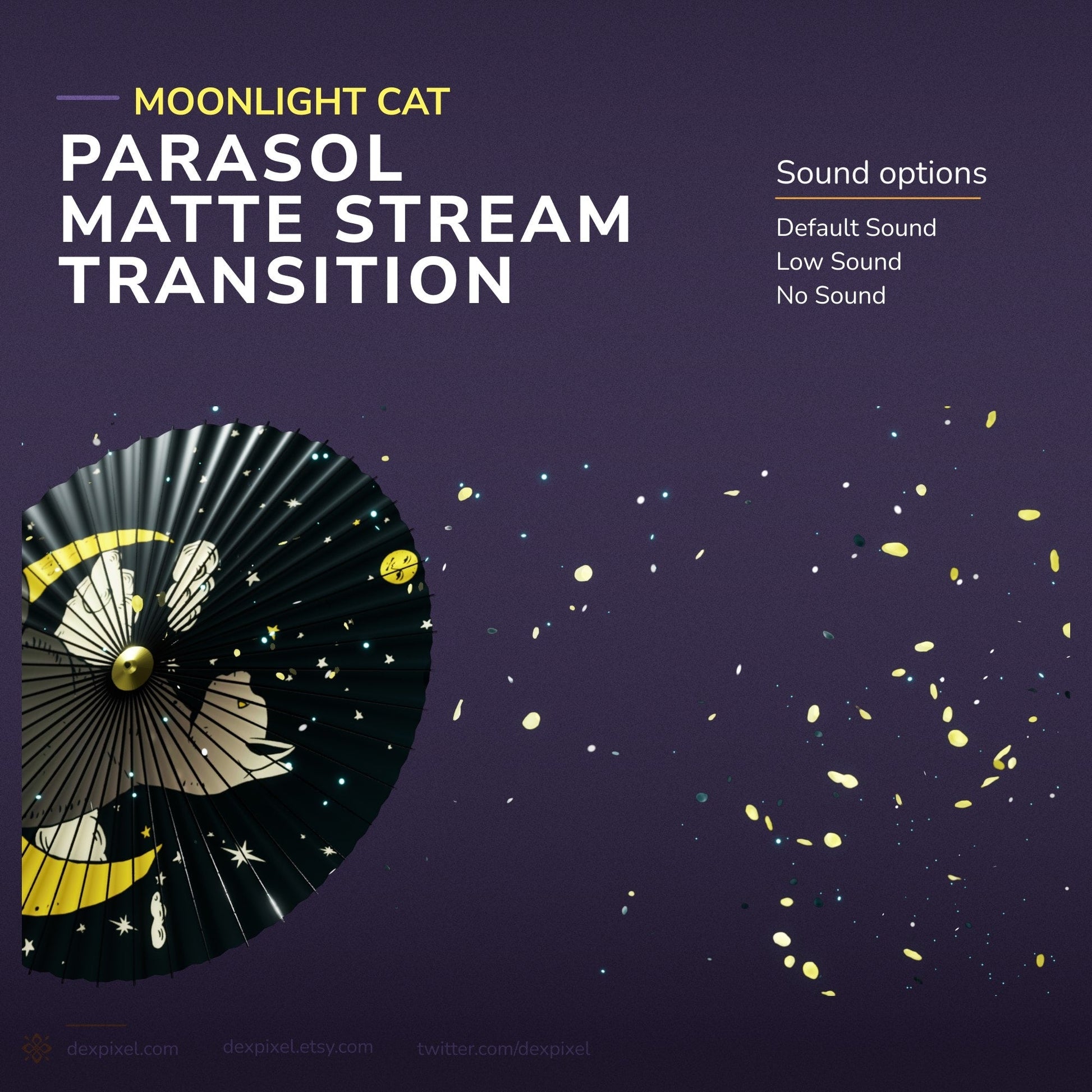 Moonlit cat parasol.