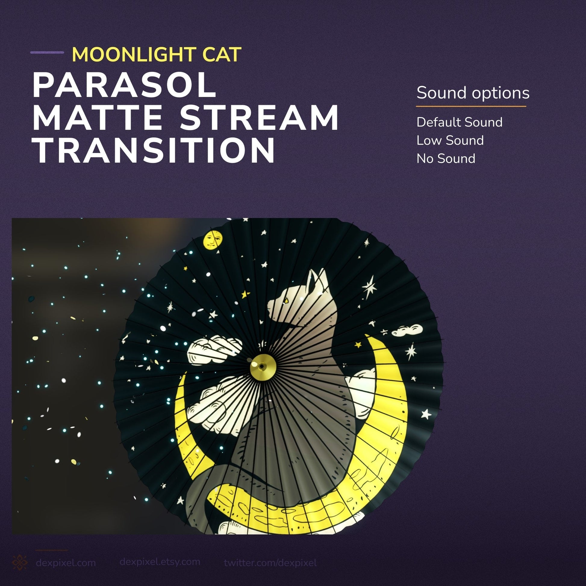 Moonlit cat parasol.