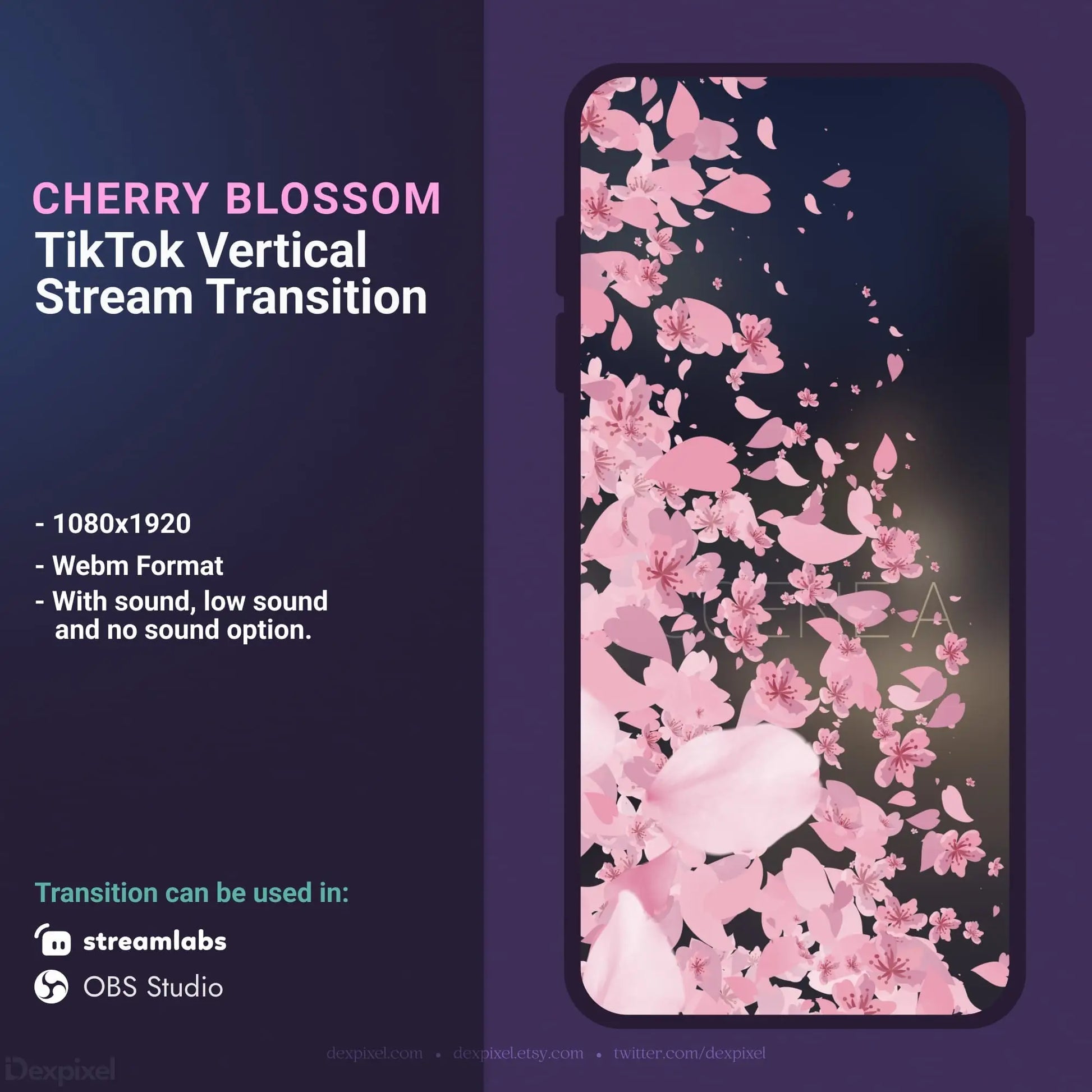 Cherry blossom TikTok stream transition.