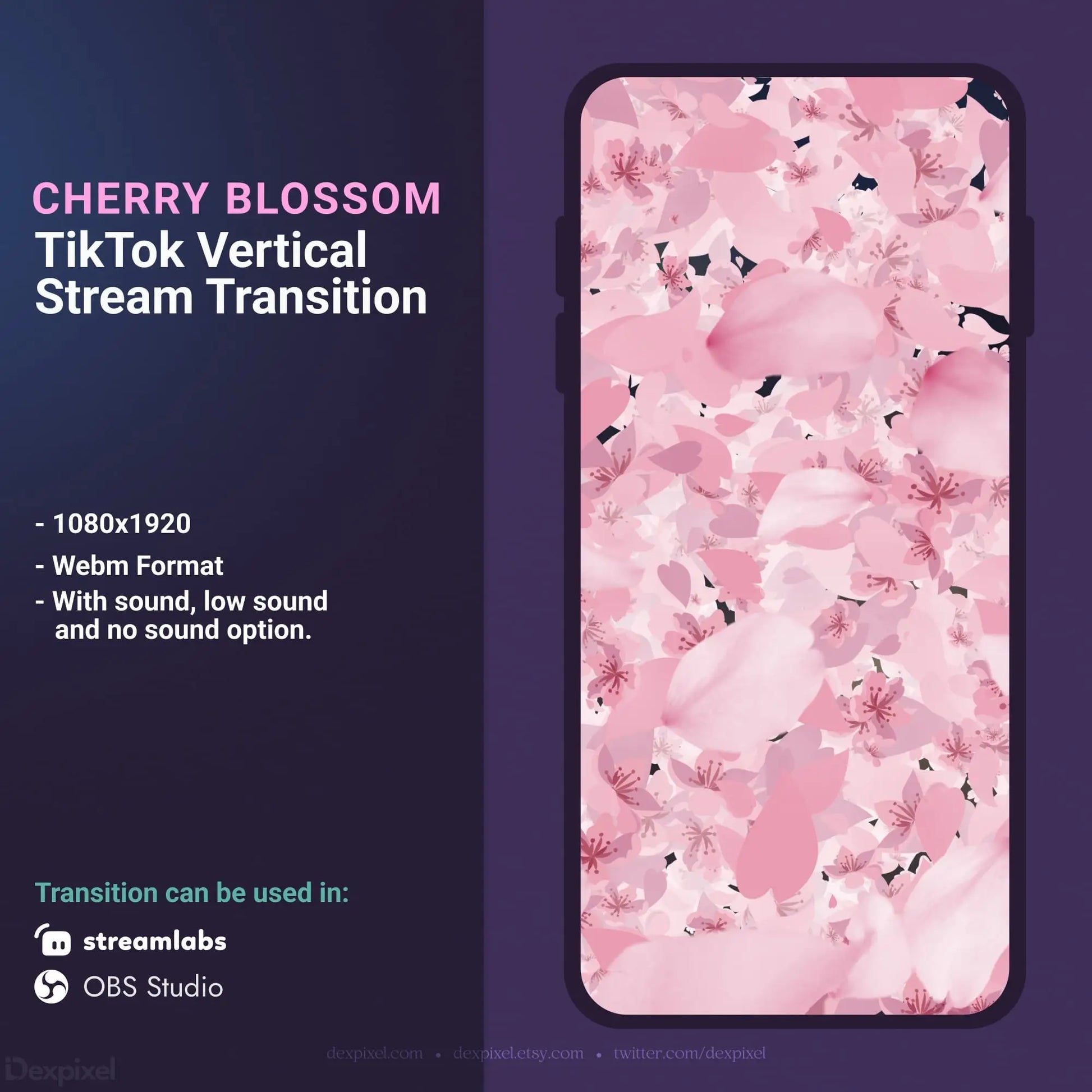 Cherry blossom stream transition for TikTok.