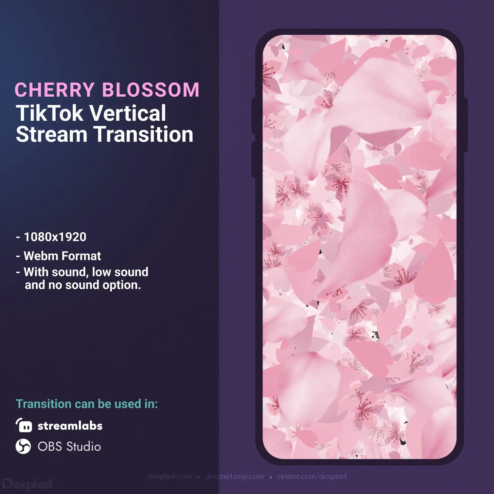 Cherry blossom TikTok stream transition.