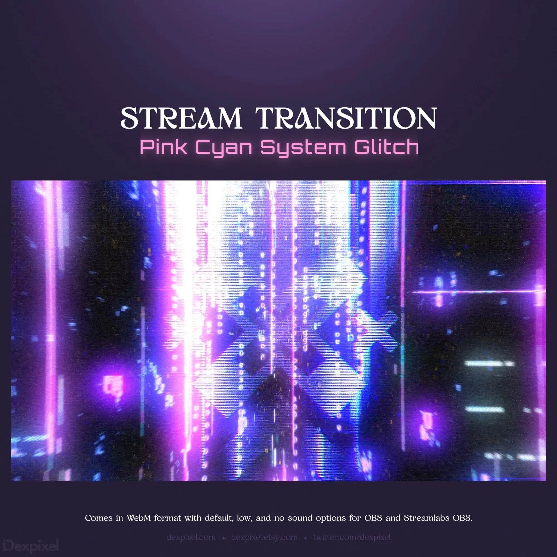 Pink and cyan stream transition.