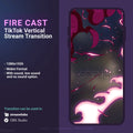 TikTok vertical stream transition with fire cast animation.