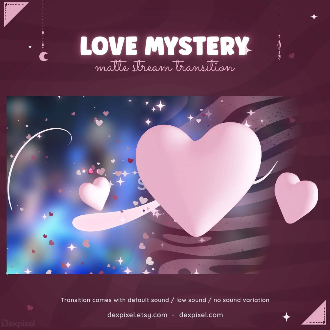 pink love mystery stream transition