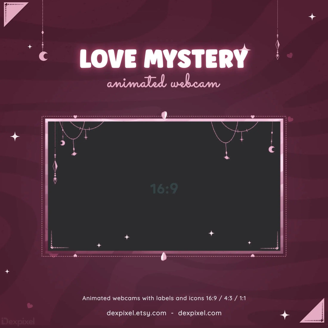 pink love mystery stream webcam overlay