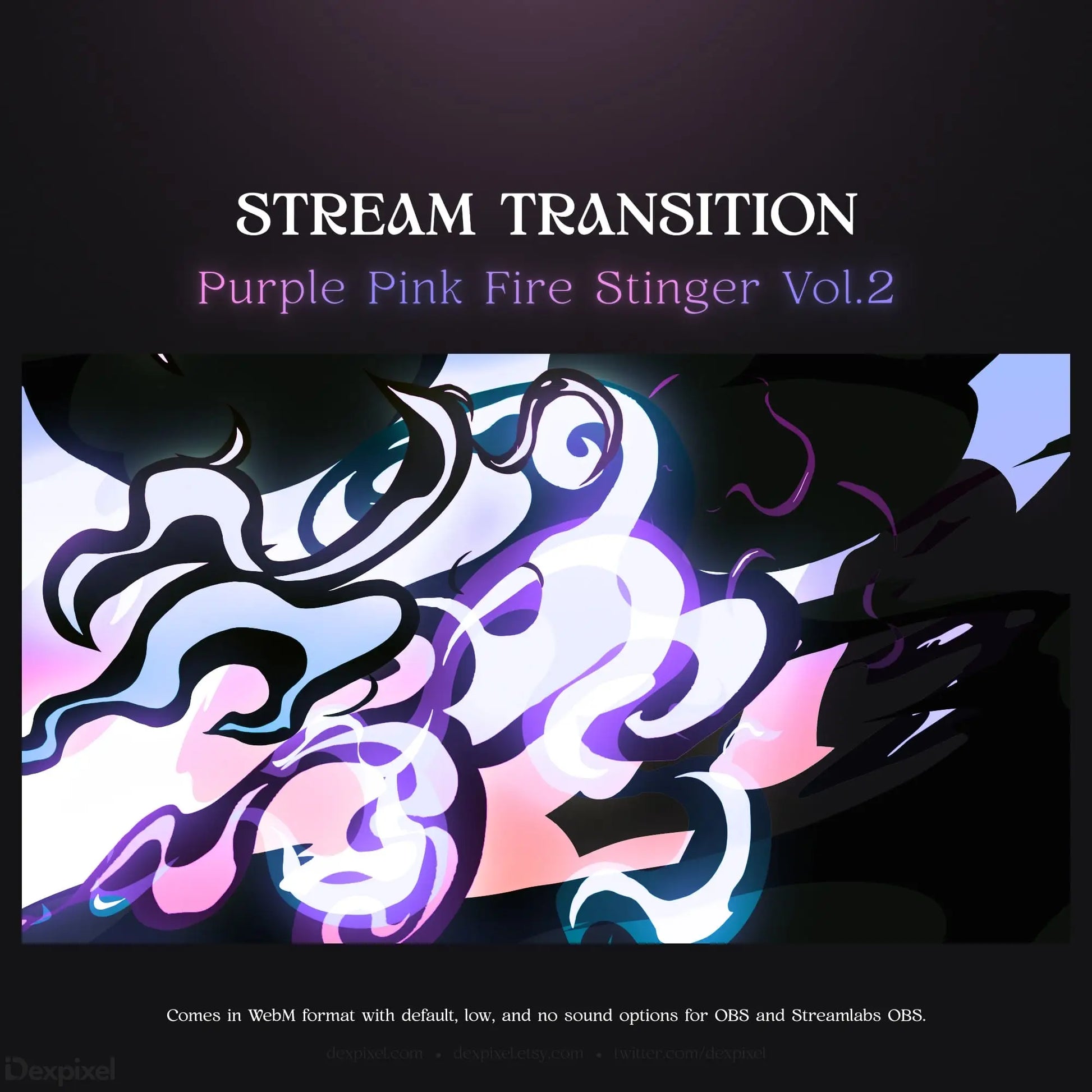 Purple and pink fire stream transition.