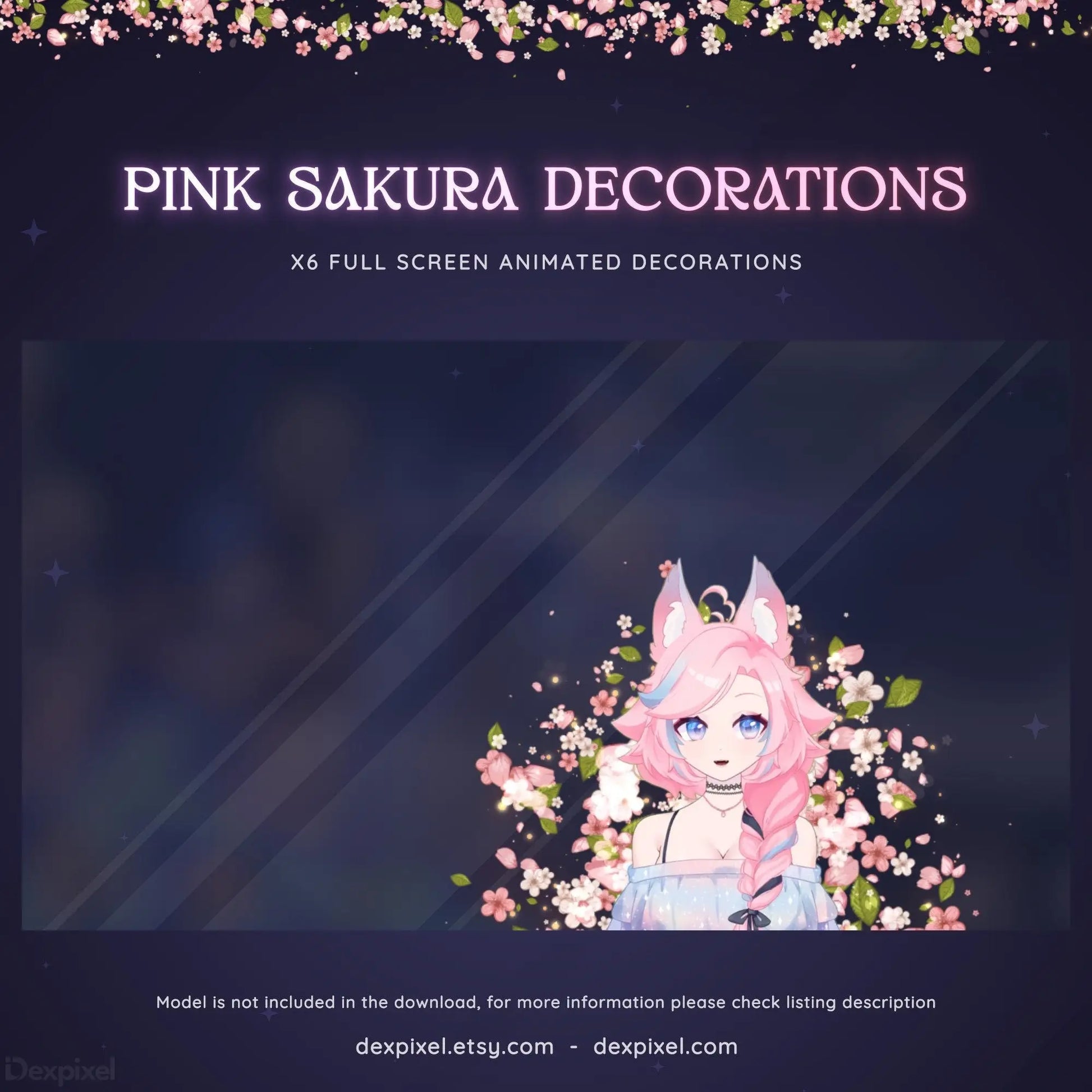 pastel cherry blossom stream decoration
