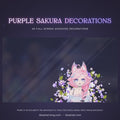 purple white sakura cherry blossom stream decoration