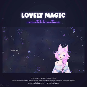 purple transparent hearts stream decoration