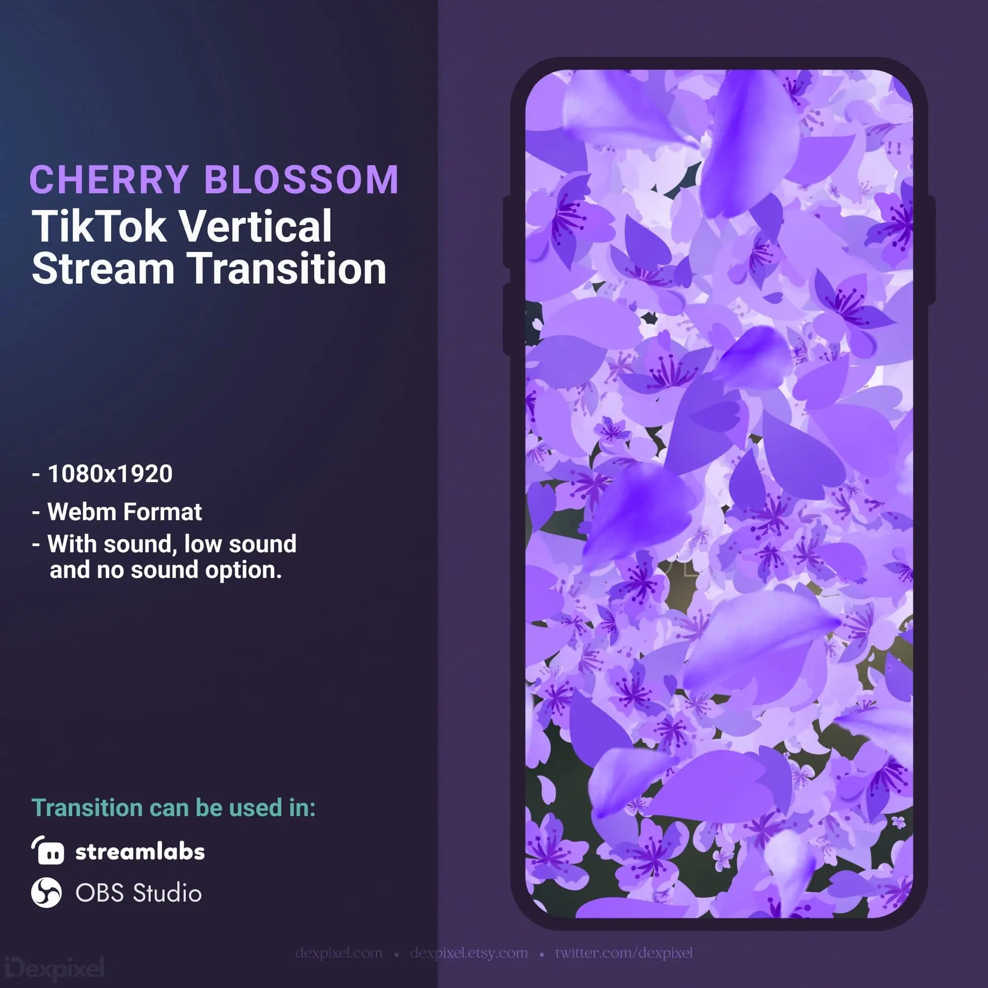 Cherry blossom stream transition for TikTok.