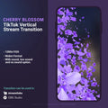 TikTok vertical stream transition with cherry blossom theme.