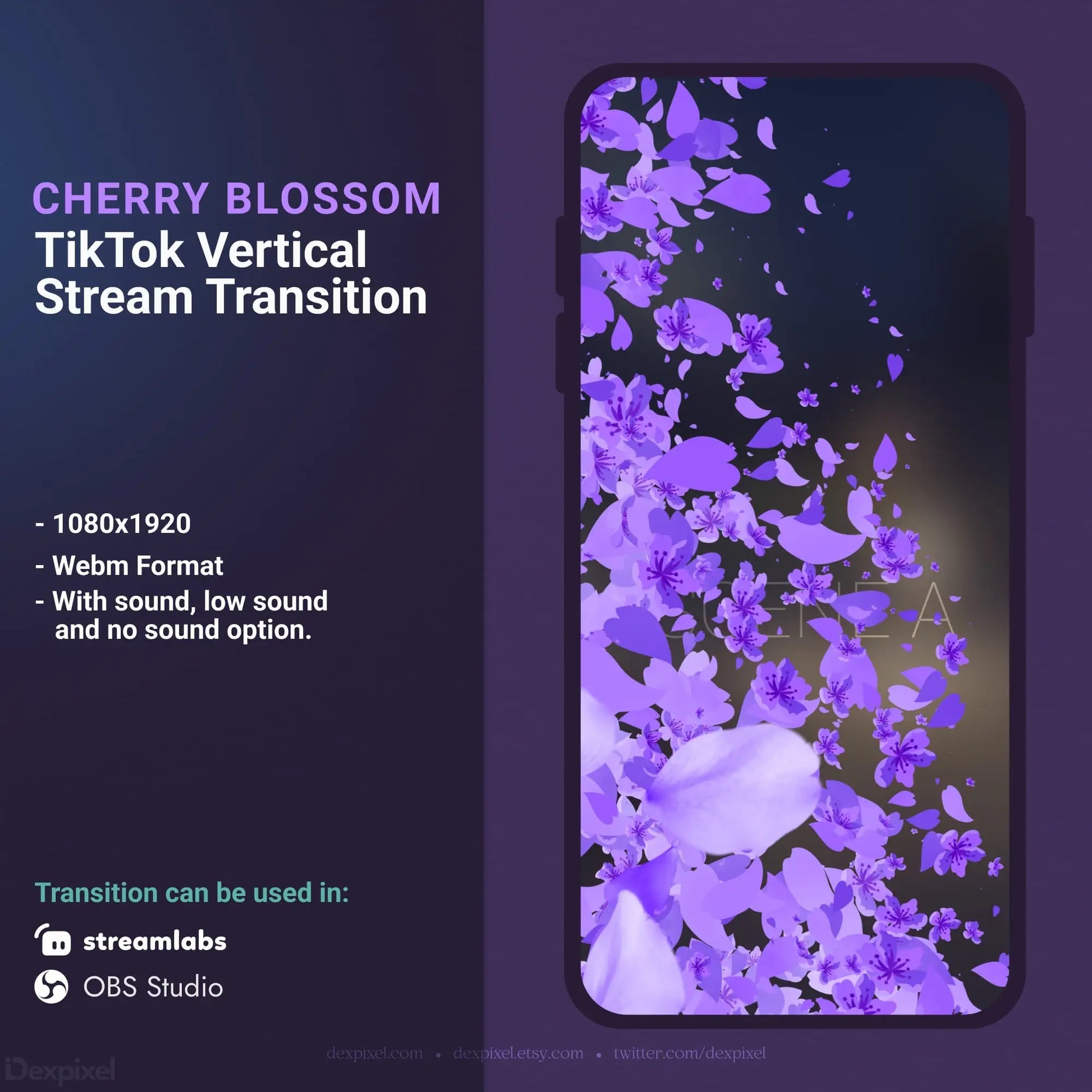 TikTok vertical stream transition with cherry blossom theme.