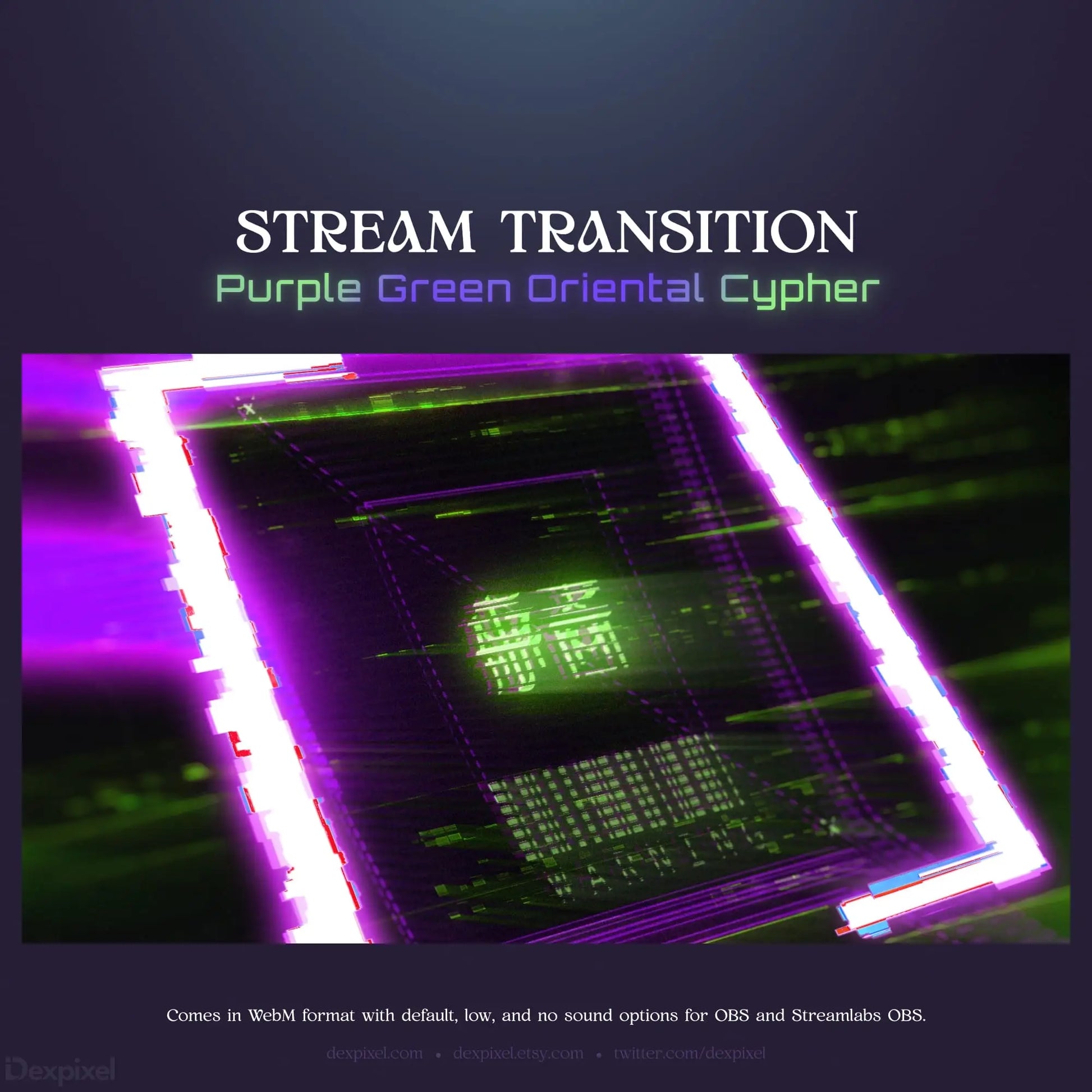 Purple and green stream transition.