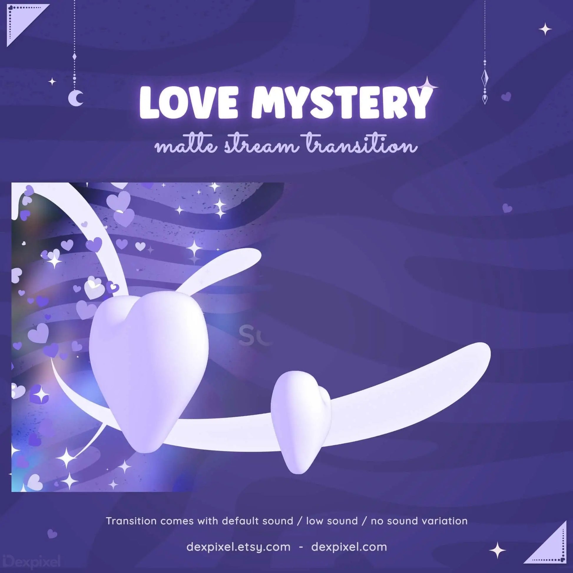 pastel love heart animated stream transition