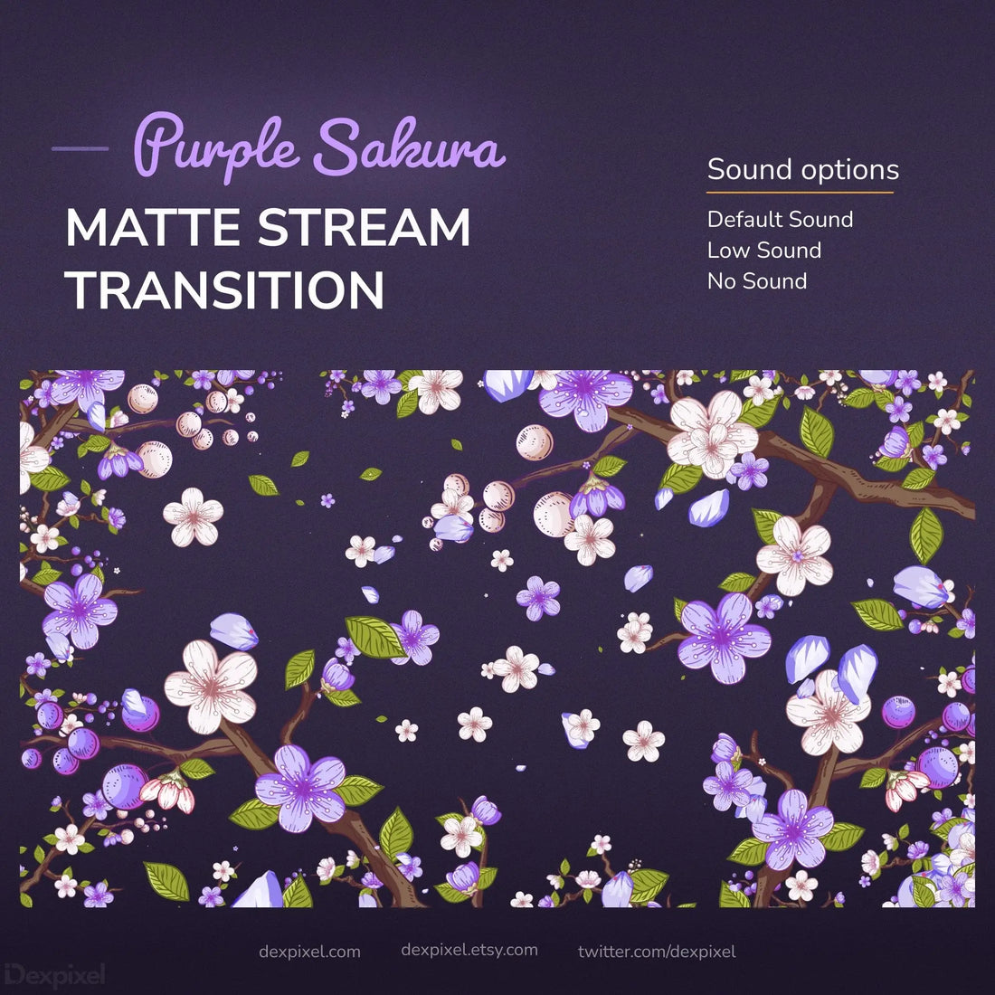 Purple Sakura matte stream transition.