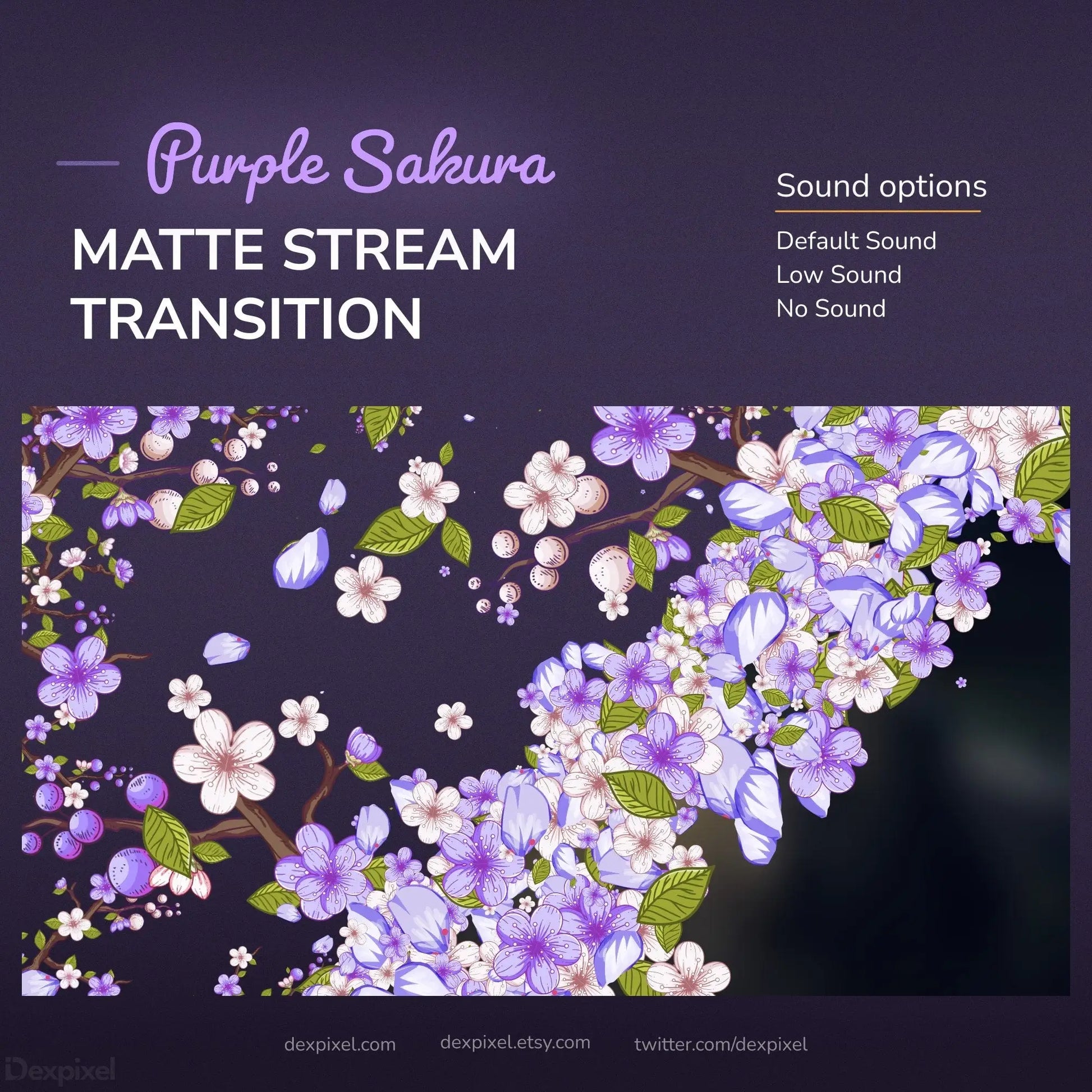 Purple Sakura matte stream transition.
