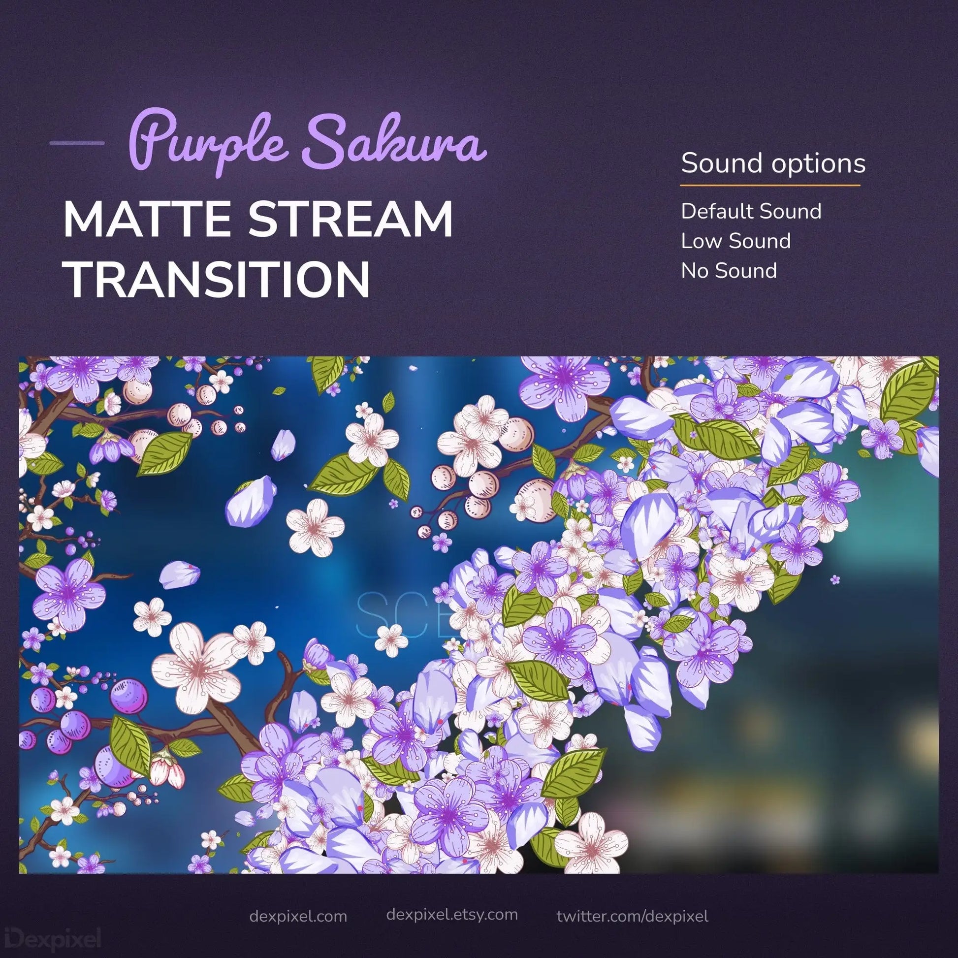 Purple sakura matte stream transition.