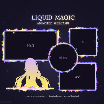 rainbow neon liquid magic webcam frame