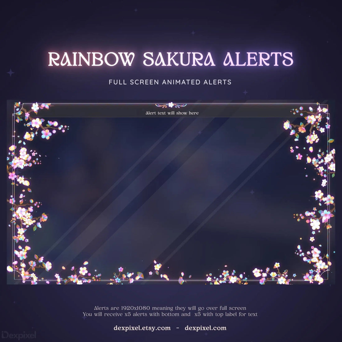 rainbow sakura cherry blossom stream alert